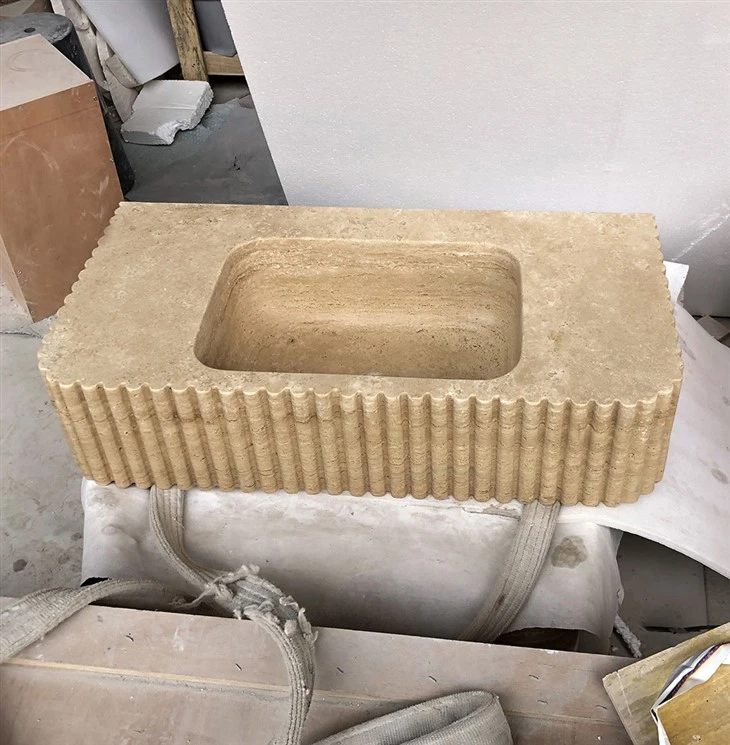 fluted travertine bathroom sink fluted travertine bathroom sink