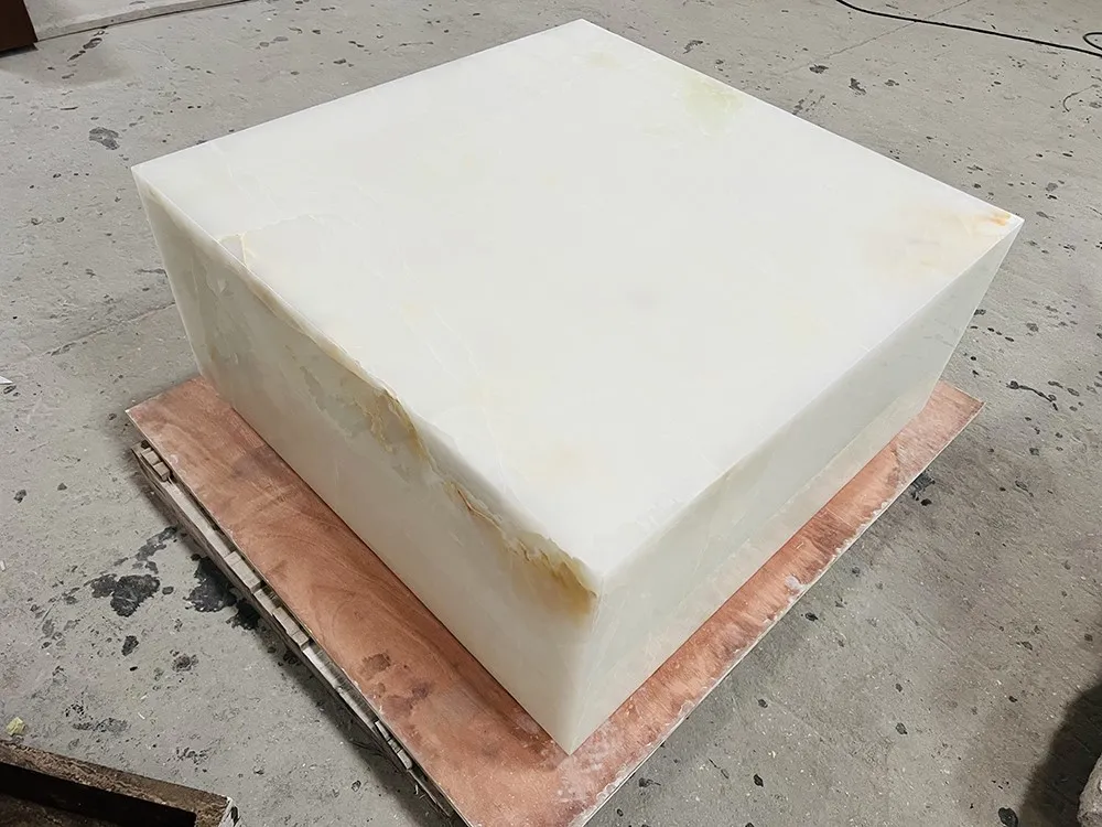 white onyx cube table white onyx cube table